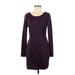 BCBGeneration Casual Dress - Sheath: Burgundy Solid Dresses - Women's Size Medium