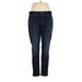 Lee Jeans - High Rise Skinny Leg Boyfriend: Blue Bottoms - Women's Size Large - Dark Wash