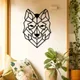 CIFHF-Décoration murale en forme de tête de loup ornement artistique géométrique en fer parfait