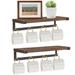 17 Stories Abdul-Malik 2 Piece Floating Shelf Wood/Metal in Brown | 3.5 H x 17 W x 6.3 D in | Wayfair B9C9B916EE684321B675C49D2DE6FCBC