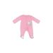 Just One You Made by Carter's Long Sleeve Onesie: Pink Jacquard Bottoms - Size Newborn