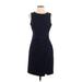 Banana Republic Casual Dress - Sheath Crew Neck Sleeveless: Black Print Dresses - Women's Size 4