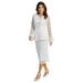 3-Piece Lace Suit Set (Size 6) White, Polyester,Spandex