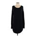 Athleta Casual Dress - Shift Scoop Neck Long sleeves: Black Solid Dresses - Women's Size Small