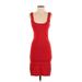 Mango Casual Dress - Bodycon Scoop Neck Sleeveless: Red Print Dresses - Women's Size Small