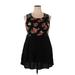 Xhilaration Casual Dress - A-Line Crew Neck Sleeveless: Black Dresses - Women's Size 2X-Large