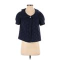 Ann Taylor LOFT Jacket: Short Blue Polka Dots Jackets & Outerwear - Women's Size 2