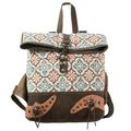 KB OHLAY KB377 Backpack Upcycled Canvas Genuine Leather women bag western handbag purse