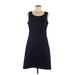 Merona Casual Dress - A-Line: Blue Solid Dresses - Women's Size 8