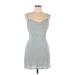 Abercrombie & Fitch Casual Dress - Party Plunge Sleeveless: Gray Dresses - Women's Size Large Petite