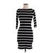 Lulus Casual Dress - Bodycon: Black Stripes Dresses - Women's Size X-Small