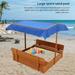 CIPACHO Wooden Kid s Sandbox with Cover Sandpit with Adjustable Canopy for Backyard Garden Play Gift for 3+ Years Old Boys/Girls Brown