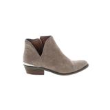 Lucky Brand Ankle Boots: Chelsea Boots Chunky Heel Boho Chic Gray Print Shoes - Women's Size 8 1/2 - Almond Toe