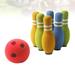 kids bowling toy 7 Pcs Bowling Play Sets Funny Indoor Sports Bowling Games Educational Toy for Home Kindergarten (6 Pcs Target Bottle and 1 Pc Mini Bowling Random Color)