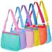 6 Pcs Beach Bags Mesh Beach Bag With Zipper Single Shoulder Beach Bag For Sand Toys