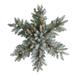 30 Pre-Lit Flocked Snowflake Artificial Dunhill Fir Wreath with Pinecones and 40 LED Lights