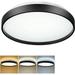 Depuley 13 Modern LED Flush Mount Ceiling Light Fixture Black Low Profile Round Ceiling Light Thin Close to Ceiling Light for Living Room Kitchen Bedroom 5 Color Adjustable 24W