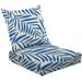 2-Piece Deep Seating Cushion Set Seamless pattern palm dypsis leaves Summer palm leaves tropical fabric Outdoor Chair Solid Rectangle Patio Cushion Set