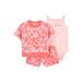 Carter s Child of Mine Baby Girl Shorts Outfit Set 3-Piece Sizes 0/3-24 Months