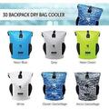 30l backpack dry bag cooler - holds 24 cans or 18 bottles - dry bag backpack with 3-section padded back perfect for outdoor activities