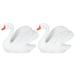 2 Pcs White Swan Ornament Models Christmas Decorations Adornos Para Mesa Garden Accessories Lovely Animal Mini Resin