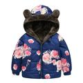 ASFGIMUJ Girls Jacket Kids Coat Winter Baby Jacket Hooded Cartoon Cute Prints Outwear Zipper Windproof Warm Thick Coat Jacket girls Outerwear Jackets & Coats Purple 4 Years-5 Years