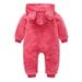 CaComMARK PI Clearance Toddler Kids Rompers Plush Onesie Winter Thick Jumpsuit Red