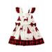 TheFound Infant Toddler Baby Girls Christmas Dress Tree Print Square Neck A-Line Dress Party Princess Clothes