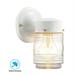 Hampton Bay 1-Light Outdoor Matte White Jelly-Jar Wall Lantern Sconce