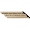 2.12 in. H x 2.37 in. P x 3.25 in. F x 96 in. L Acanthus Leaf Carved Wood Crown Moulding Maple