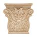 5-3/8 in. x 5-1/4 in. x 1-1/8 in. Unfinished North American Solid Hard Maple Acanthus Wood Onlay Capital Wood Applique