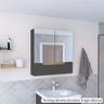 Tuhome Concept - Armoire de salle de bain Laurent, avec miroir 62 cm h x 60 cm l x 15 cm p. Lead /