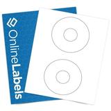 4.5 Inch CD/DVD Labels - Inkjet/Laser Printer - Online Labels (25 Sheet Pack)