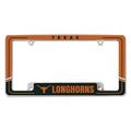 Rico Industries College Texas Longhorns Two-Tone 12 x 6 Chrome All Over Automotive License Plate Frame for Car/Truck/SUV