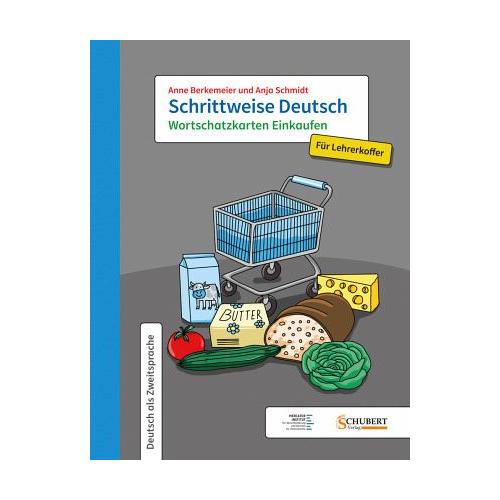 Schrittweise Deutsch / Wortschatzkarten Einkaufen für Lehrerkoffer