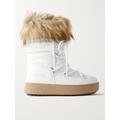 Moon Boot - Ltrack Monaco Faux Fur-trimmed Shell And Faux Leather Snow Boots - White