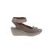 Clarks Wedges: Gray Print Shoes - Women's Size 9 - Peep Toe