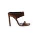 Saint Laurent Mule/Clog: Slip-on Stilleto Boho Chic Brown Solid Shoes - Women's Size 38.5 - Open Toe