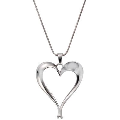 Lange Kette FIRETTI "Herz", grau (metallfarben), Halsketten, Damen, Metall, L: 100cm Image