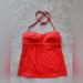 Athleta Swim | Athleta Swim Tankini Coral Red Tank Top Padded Halter Top Tie Medium | Color: Orange/Red | Size: M