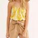 Free People Tops | Free People Intimately Liza Bodysuit | Color: White/Yellow | Size: Xs