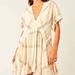 Free People Dresses | Free People Agnes Plaid Mini V Neck Dress New S | Color: Cream | Size: S