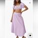 Free People Dresses | Free People Lotus Embroidered Puff Sleeve Two- Piece Dress | Color: Purple/White | Size: L