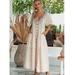 Free People Dresses | Free People Sunday Stroll Maxi Dress Buttondown Oversized Embroidered S | Color: Cream | Size: S