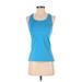 The North Face Active Tank Top: Blue Solid Activewear - Women's Size Small