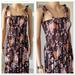American Eagle Outfitters Dresses | Ae Studio Black Smocked Pink And Orange Floral Cottagecore Boho Maxi Dress | Color: Brown/Pink | Size: M