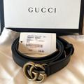 Gucci Accessories | Authentic Gucci Leather Belt With Double G Buckle {Size 80} | Color: Black | Size: Os