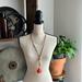 Free People Jewelry | Free People Layered Seashell Mother Of Pearl Choker Long Necklace Red Nwt | Color: Brown/Red | Size: Os