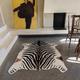 rugoo Zebra Print Rug 4.6 ft x 6.6 ft Black and White Animal Print Rug Animal Printed Rug Faux Fur Rug Animal Print Mat Carpet for Living Room Bedroom Nursery Sofa