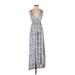 Cynthia Rowley TJX Casual Dress - Maxi: Gray Tie-dye Dresses - Women's Size Small